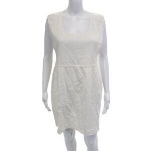 Surf Bazaar Women Bohemian White Tank Dress Knee Length 98% Cotton Size M
